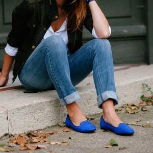 J. Crew Cora Blue Suede Loafers